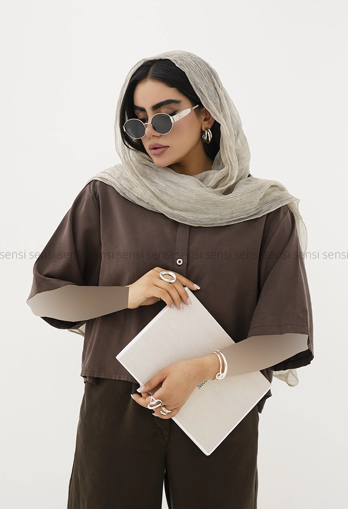 شومیز زنانه باکسی پری پشت پیله کد1005923